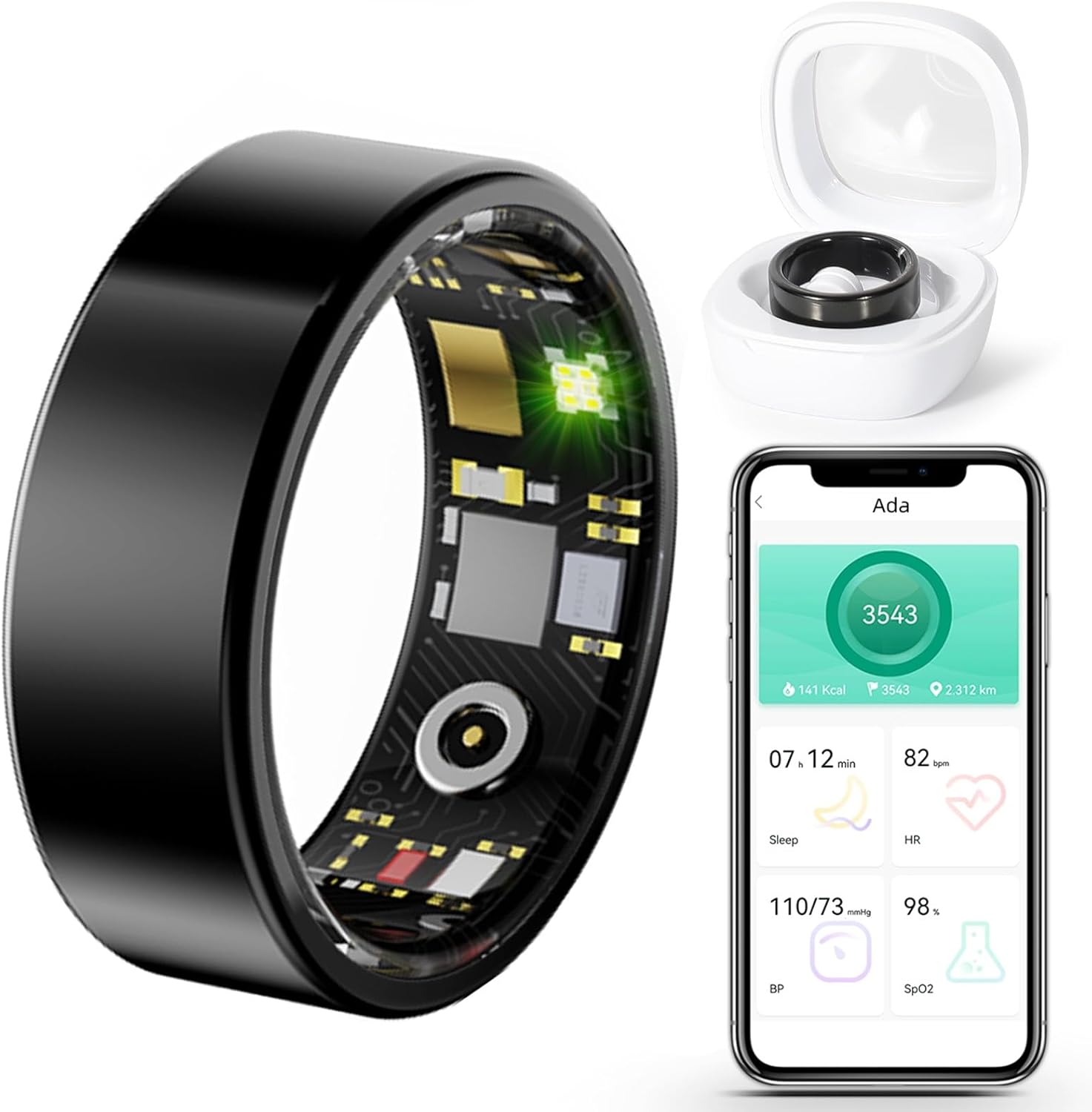 Smart Ring Fitness Tracker Ring for Men Women – Health Sleep Heart Rate Blood Oxygen Blood Pressure Tracker, IP68, Compatible with iOS & Android, Remote Photograph, Utra Battery Life, Family Care Smart Ring Fitness Tracker Ring for Men Women – Health Sleep Heart Rate Blood Oxygen Blood Pressure Tracker, IP68, Compatible with iOS & Android, Remote Photograph, Utra Battery Life, Family Care