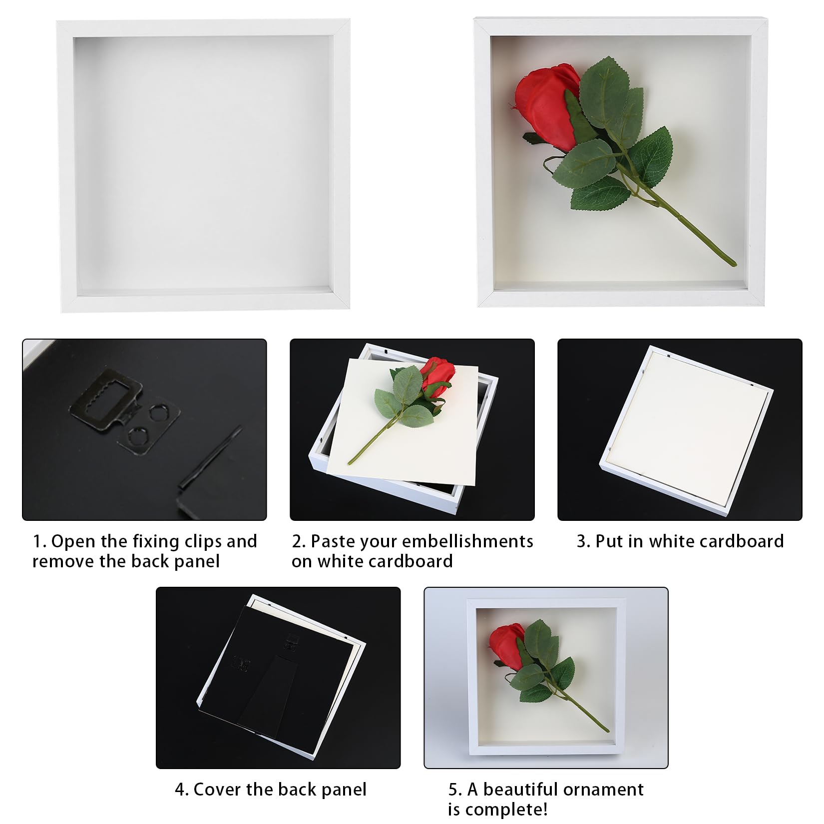 3D Fotolijst Holle Diepte 3 cm Voor planten Medailles Tickets En Foto 'S Dispaly, box frame Voor DIY Art Ambachten Display 15x15 cm Natuur