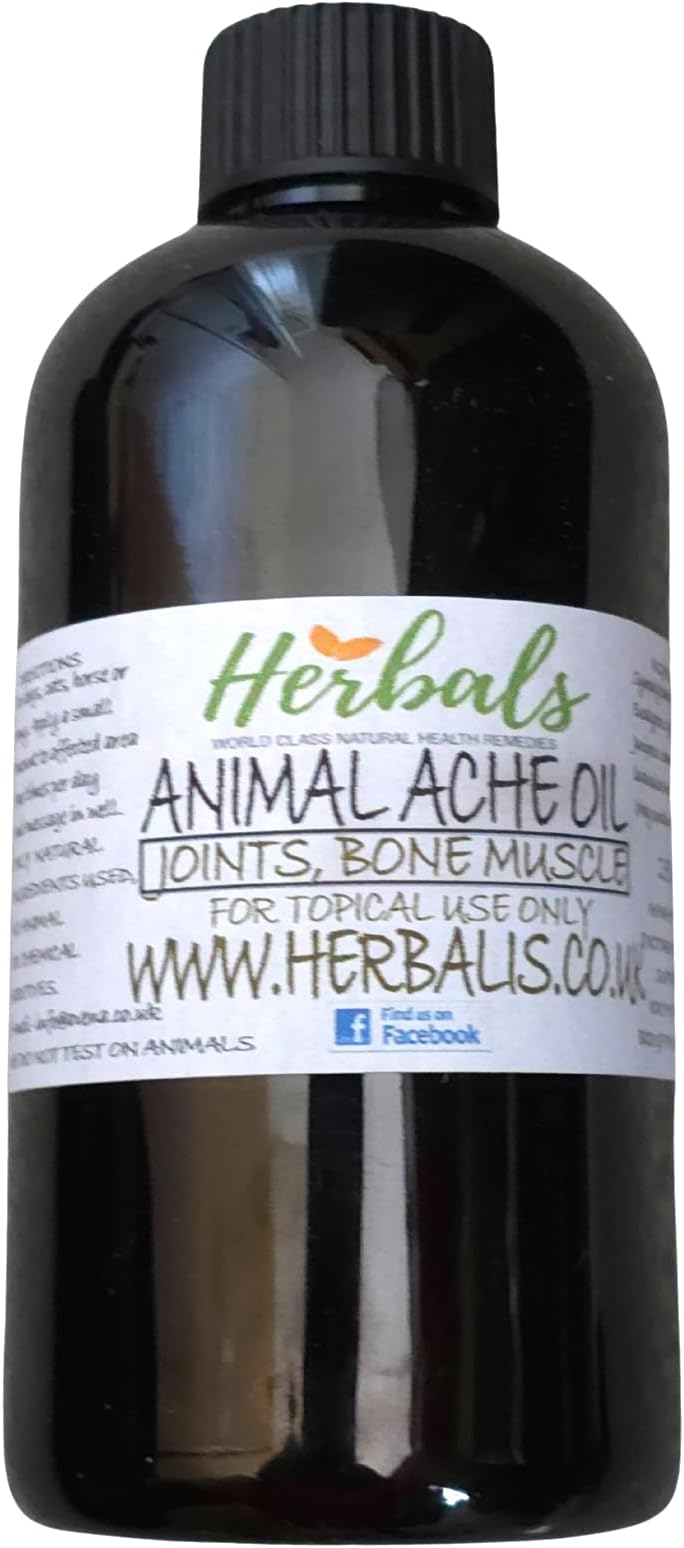 Natural Animal Ache Oil 100ml – Handmade in Yorkshire – Comfrey Oil Blend for Dogs, Cats, Horses & Ponies – Soothing Massage Oil for Stiff Joints & Muscles