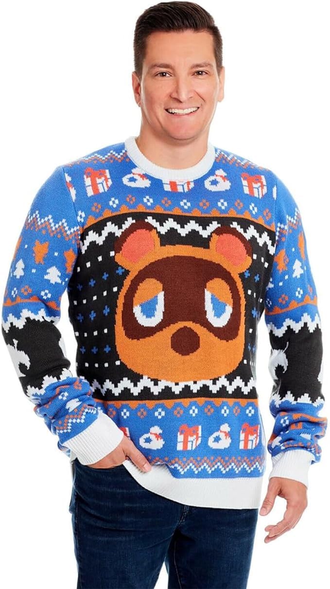Geeknet Animal Crossing Tom Nook Holiday Ugly Sweater