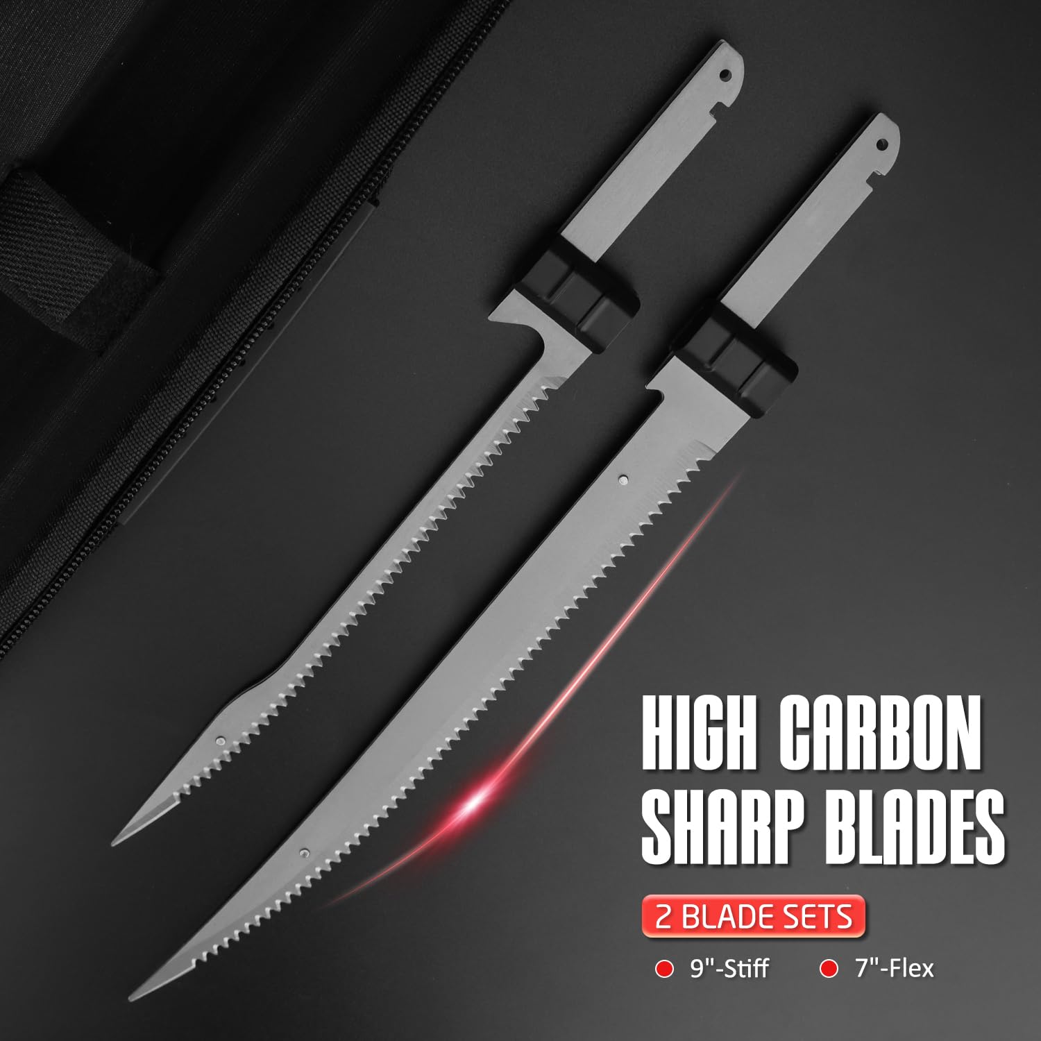 Fillet Knife - Electric Fillet Knife for Fish, Cordless Electric Knifes with Safe Lock, Non-Slip Grip Handle with 1 battery and 7"+9" blade image 4