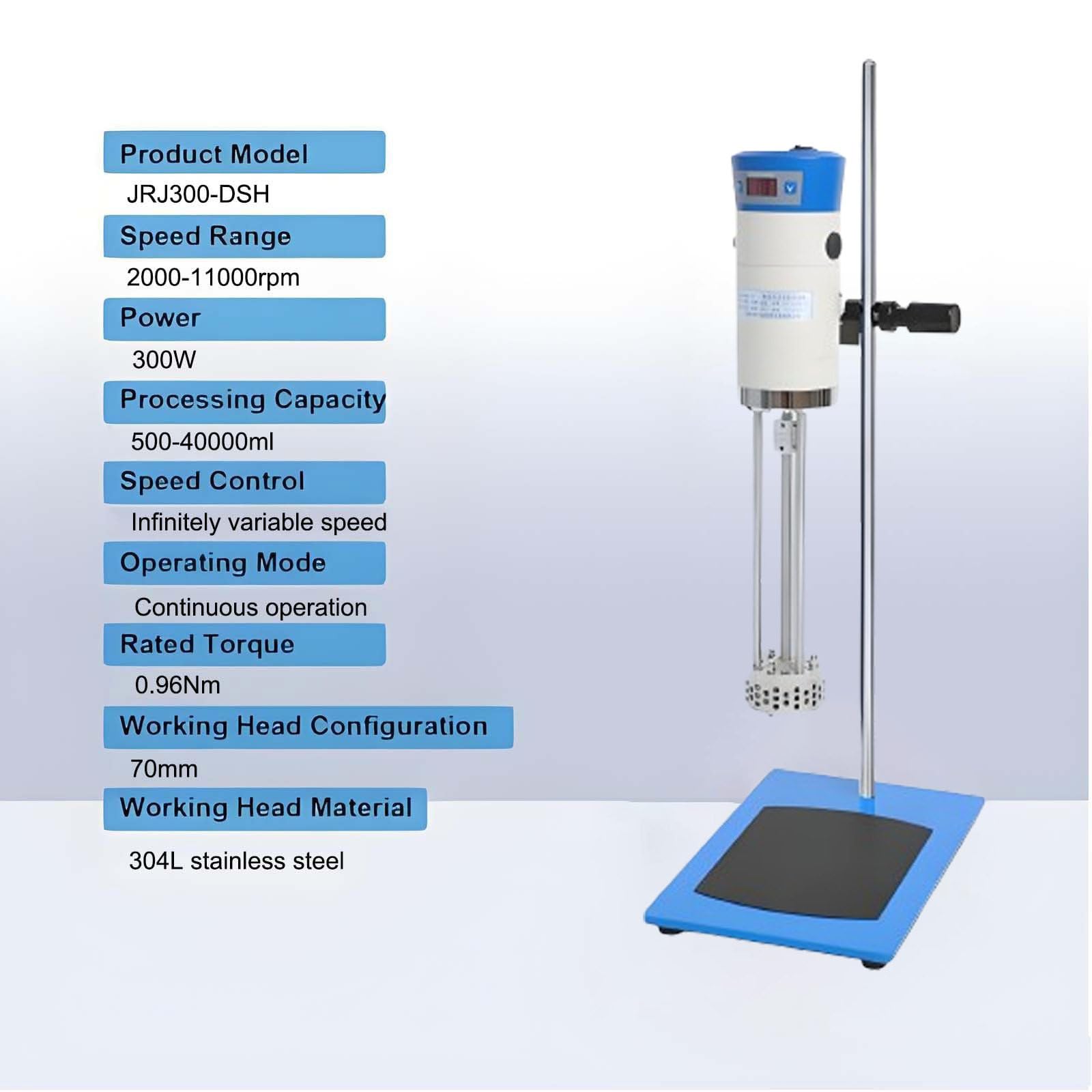 Homogeneizador y emulsionante dispersor eléctrico, homogeneizador y emulsionante dispersor de alta velocidad para laboratorio, mezclador de alto cizallamiento para tratamiento de agua. JRJ300~DSH