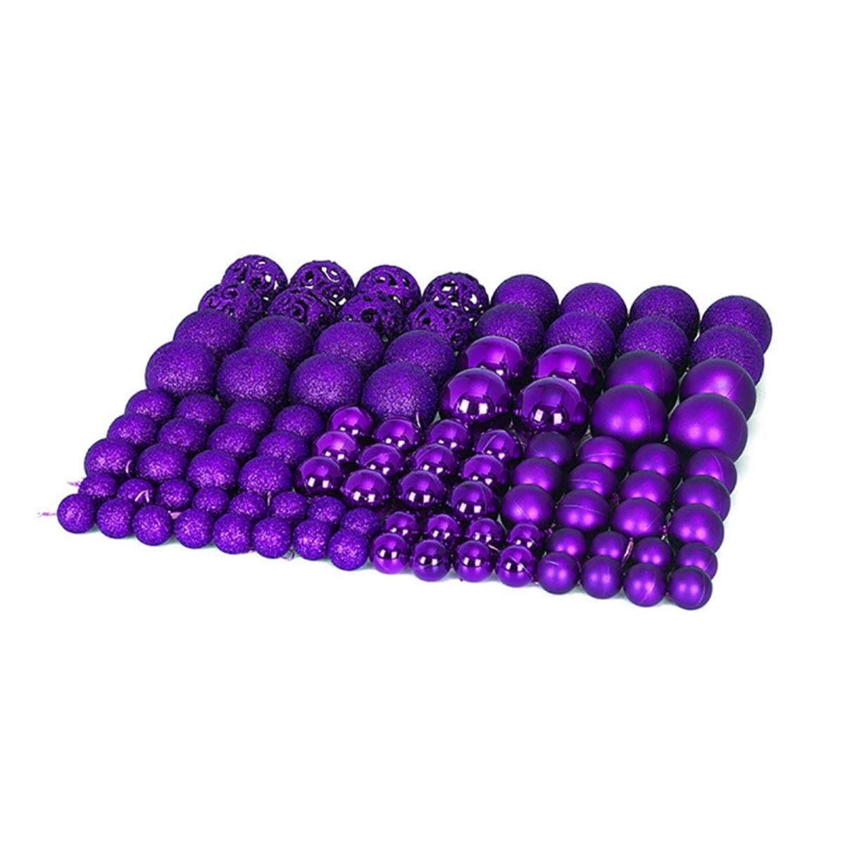 100PCS 3/4/6cm Adornos de Bolas de Navidad Decoración de árbol de Navidad Rosa Bola Brillante Hueca Bola Mate Decoraciones de Navidad para el hogar-Plata, 3 4 6 cm