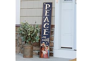 My Word! Peace on Earth Outdoor Christmas Sign Vertical Porch Leaner for...