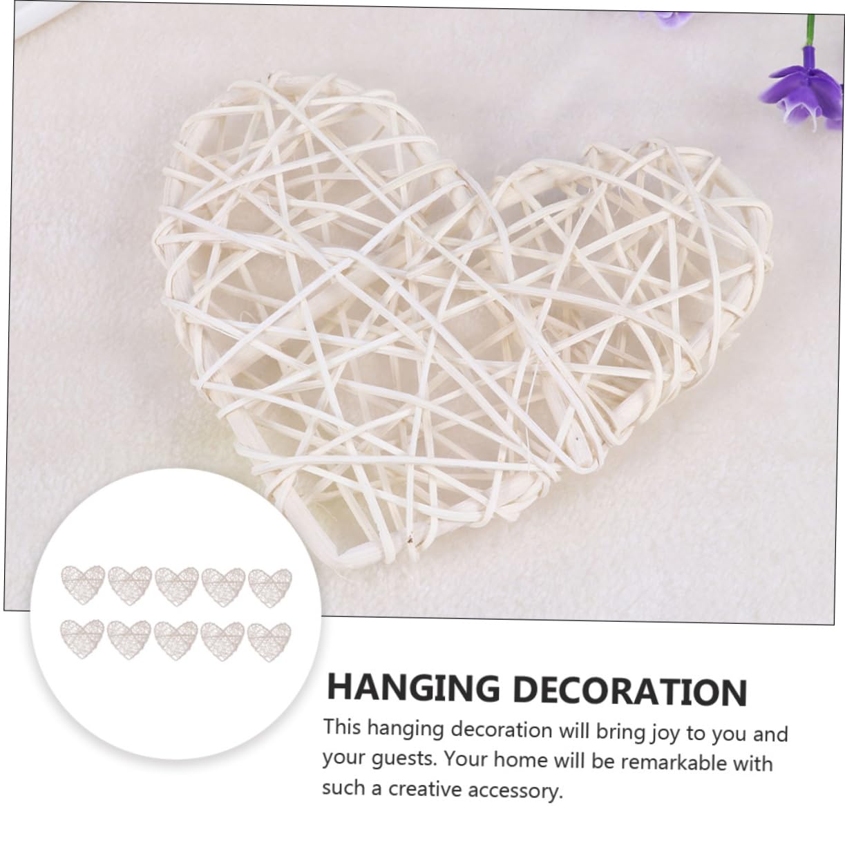 VICASKY 10 Pezzi Cuore di Vimini Verde Acqua Arredamento Nuziale Vite Cuori di Vimini UV Decorazioni Natalizie Natale Decorazioni Pendente di Calore Sfera Pendente Decorativa Rattan Bianca