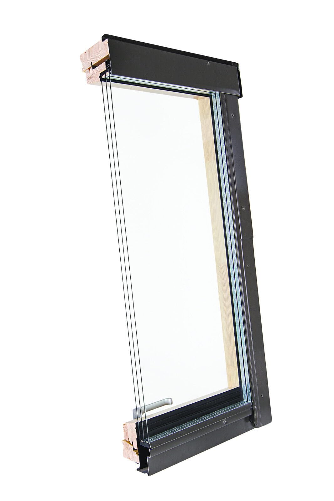 Kit Fenêtre de Toit compatible Groupe FAKRO | Fenêtre de toit bois 114 x 118 cm | Fenêtre pivotante triple vitrage, économe en énergie | Raccord tuiles jusqu’à 45 mm + Kit isolation