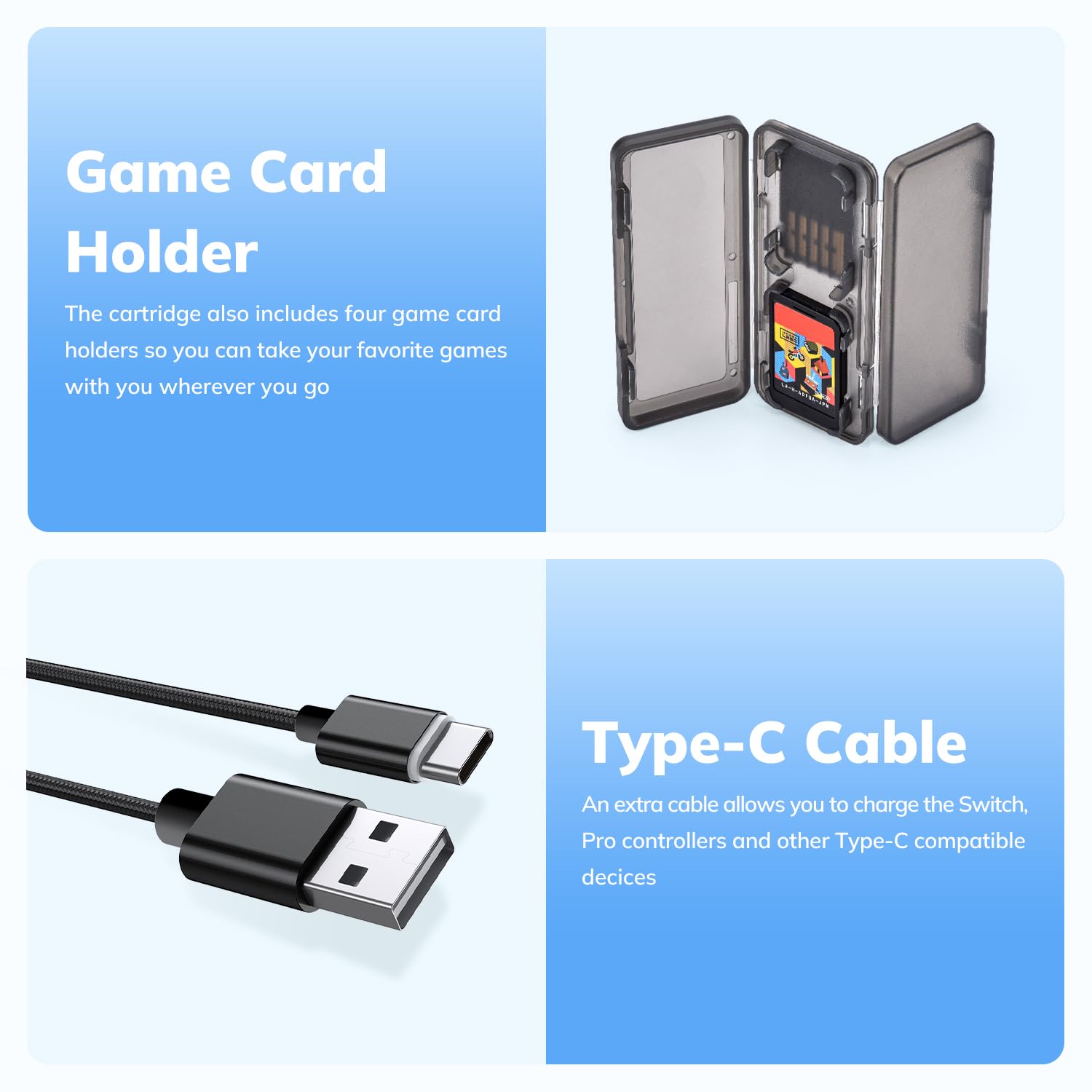Younik Switch Zubehör Bundle, 16 in 1 Switch-Zubehör-Set enthält Switch Tragetasche, Schutzhülle für Konsole & J-Con, Bildschirmschutz, Verstellbarer Ständer, Switch Game Case und mehr