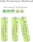12 Packs 1.2V AA 300mAh Ni-MH Rechargeable Batteries for Solar Lights (AA Size)