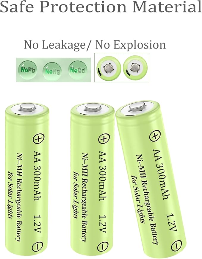 Baterías recargables Ni-MH 1.2V AA 300mAh 12 unidades miniatura 6