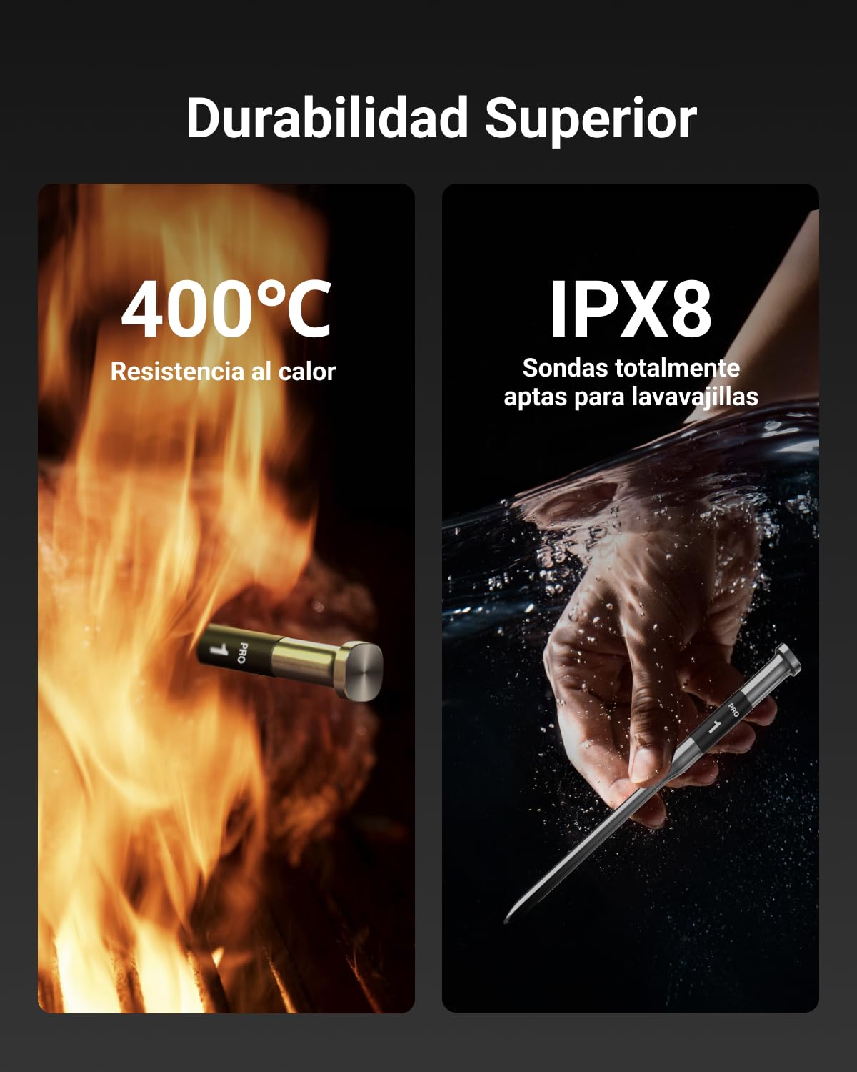 ThermoMaven G2 Termómetro de Carne Inalámbrico 2 Sondas y Base con Pantalla | Termómetro para Barbacoa con App WiFi, 6 Sensores NIST, Alcance Sub-1G de 915 m, con 2 Sondas para Parrilla, Ahumador y Horno