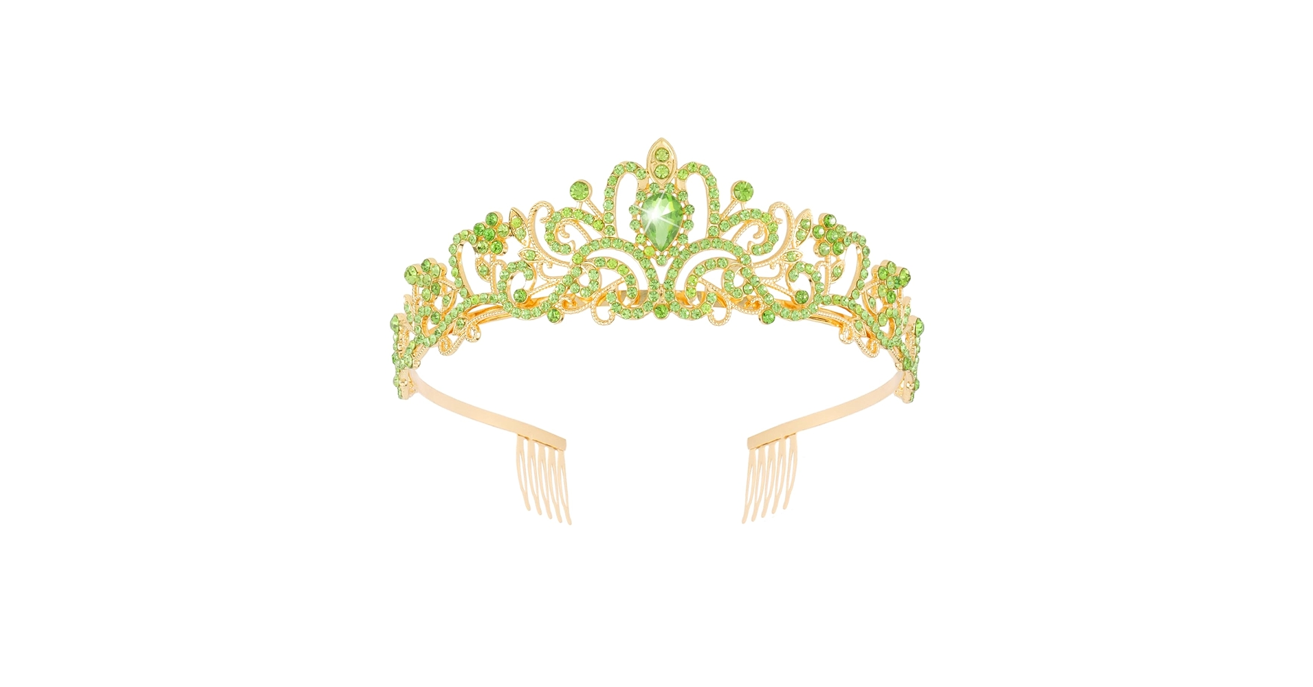 Amazon.com: Didder Gold Green Rhinestone Princess Tiaras and