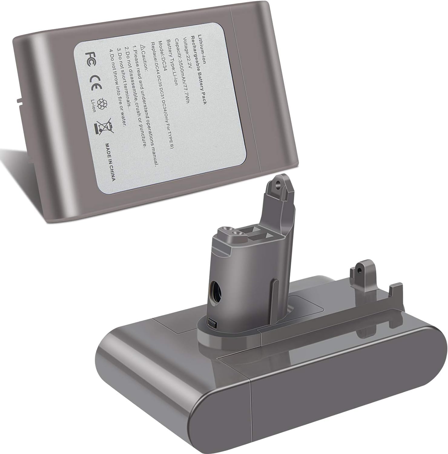 KUNLUN Replacement Batterie pour Dyson DC45 Type B 22.2V Li-ION Batterie de Remplacement DC35 DC45 Aspirateur Main Batterie DC43H DC34 DC31 DC44 17083-04 917083-01 17083-2811 18172-01-04 (Pas Type A)