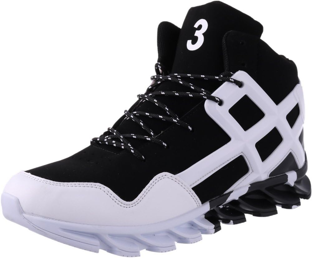 Joomra Boys Fashion Sneakers Travel Leather Comfortable Blade Spring High Top Young Man Athletic Daily Walking Shoes White Size 6