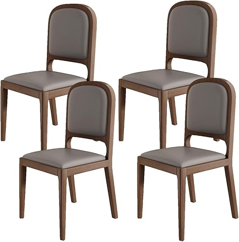 Miniatura 34 de Leather Seat Dining Room Chair with Back, Wooden Dining Chairs Set Kitchen Chair, Dining Room Chairs Armless Seat for Kitchen Living Room