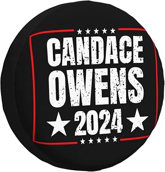 Candace Owens for President 2024 Tire Cover Dust-Proof Waterproof Tire Covers for Jeep Rv SUV Truck Travel 15"