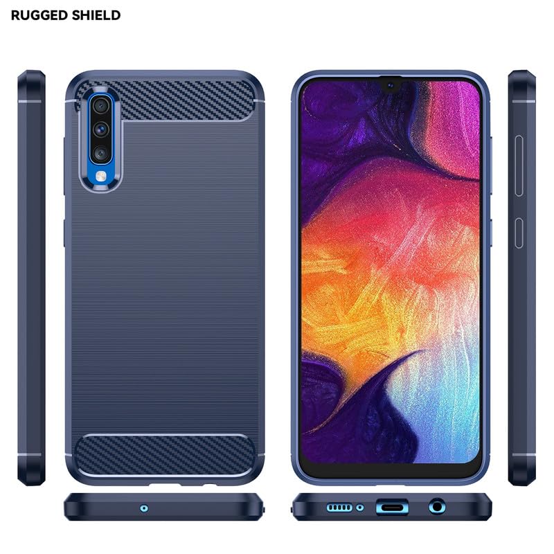 Image of Hybrid Carbon Fiber Back Case for Samsung Galaxy A50 / A50S / A30S (Blue)