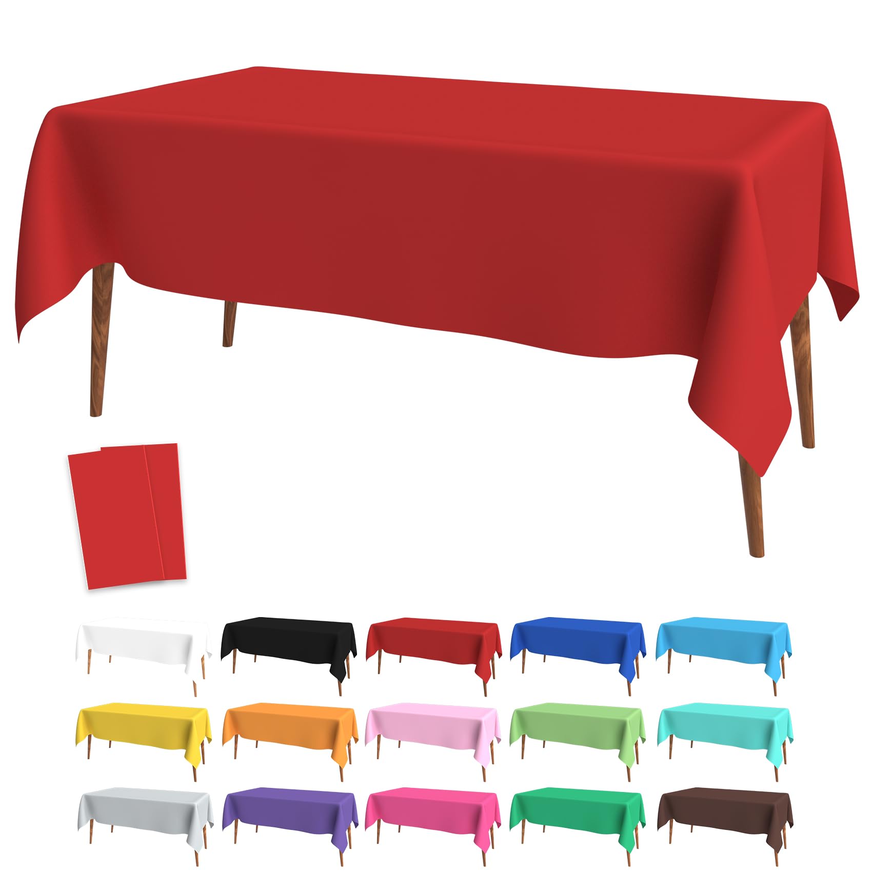 Red Tablecloth Valentines Tablecloth Plastic Table Cloth 2 Pack Disposable Valentines Day Tablecloths Rectangle Red Table Cover for Valentine Day