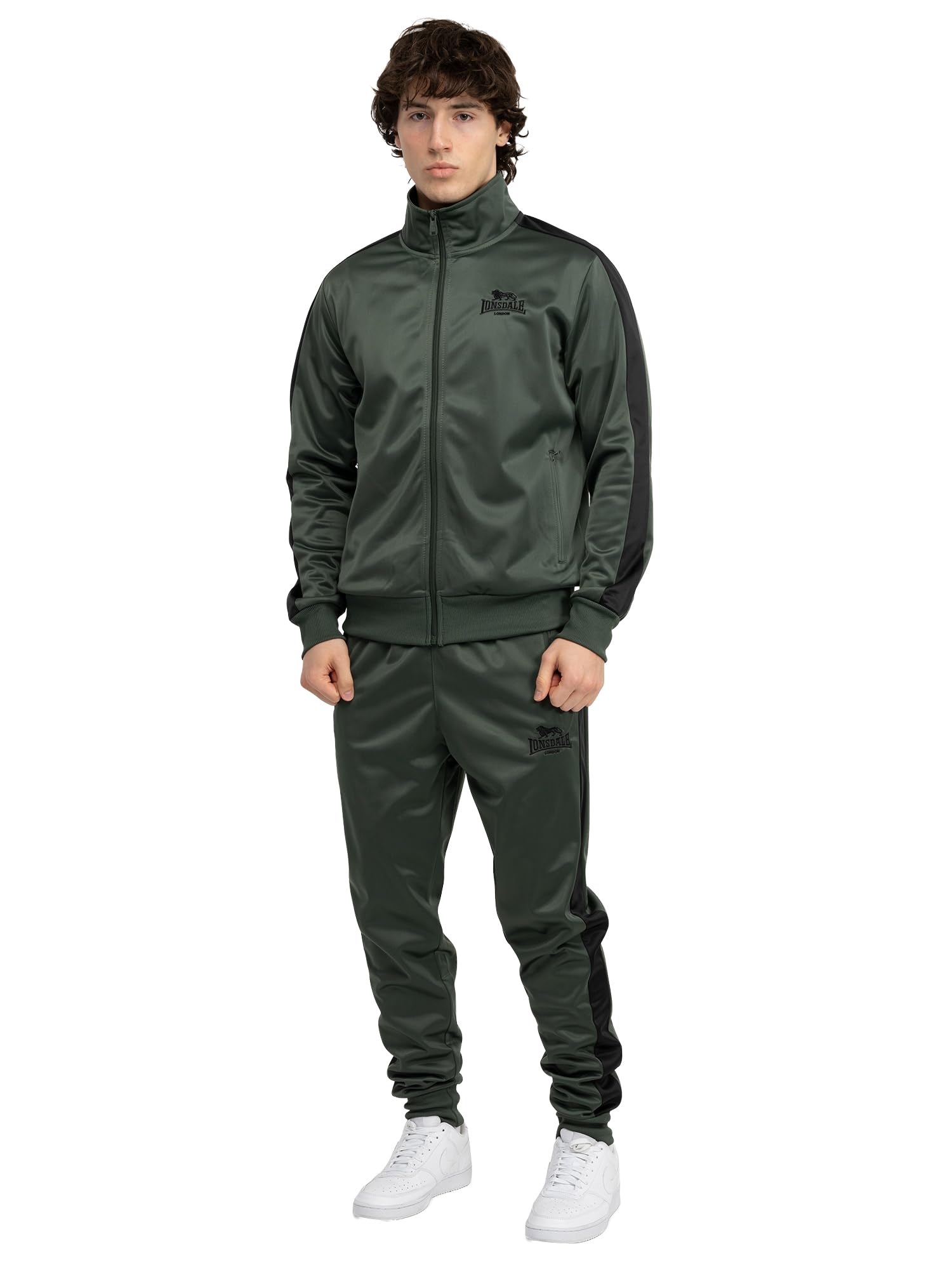 Lonsdale Men's Pember Jogging Suit, Olive/Black, 3XL