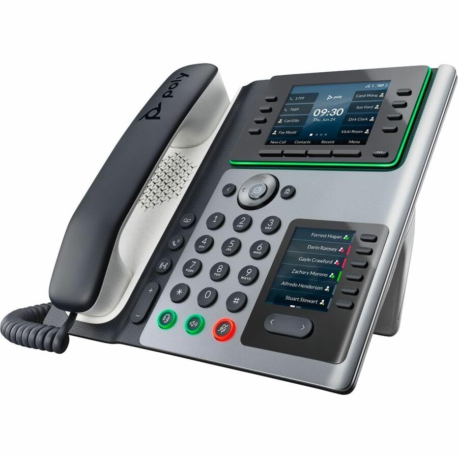 Poly E450 IP Phone - Corded - Corded - Desktop - Black - VoIP - 2 x Network (RJ-45) - PoE Ports