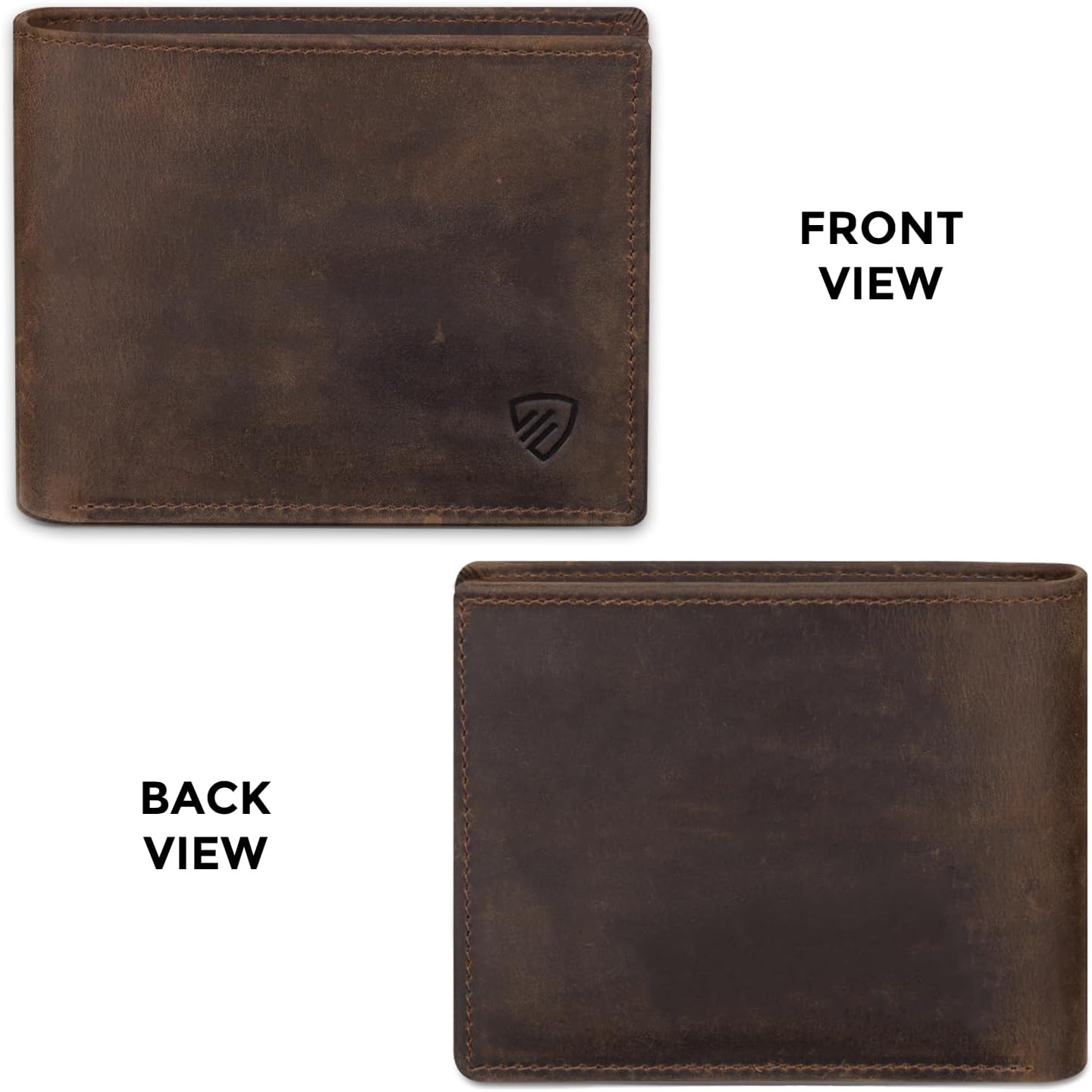 RUNBOX Genuine Leather Bifold Wallet for Men - RFID Blocking Slim Wallet with 9 Card Slots, 1 ID Window & Bill Compartment - Gift Box Packaging - Image 5