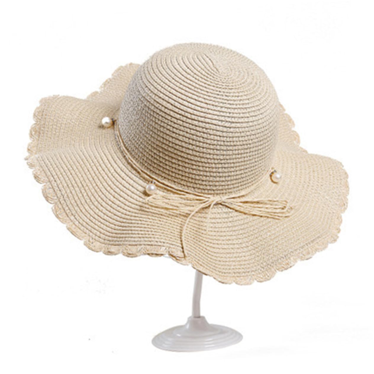 GALPADA 2pezzi Cappello Da Sole Estivo Per Cappello Larga Visiera Protezione Uv Per Spiaggia e Attività All Aperto Beige Adatto Per Festival e Vacanze