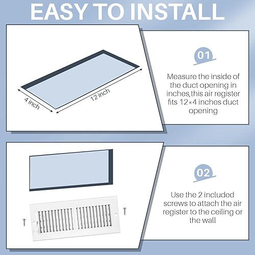 Miniatura 7 de Zonon 16 piezas de 12 x 4 pulgadas, cubierta de ventilación de techo para rejilla de ventilación de conducto de parrilla, difusor de suministro de