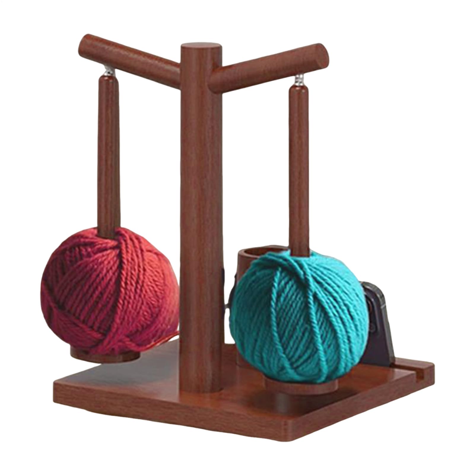 Porte-fils rotatif magnétique bois avec support téléphone pour tricot