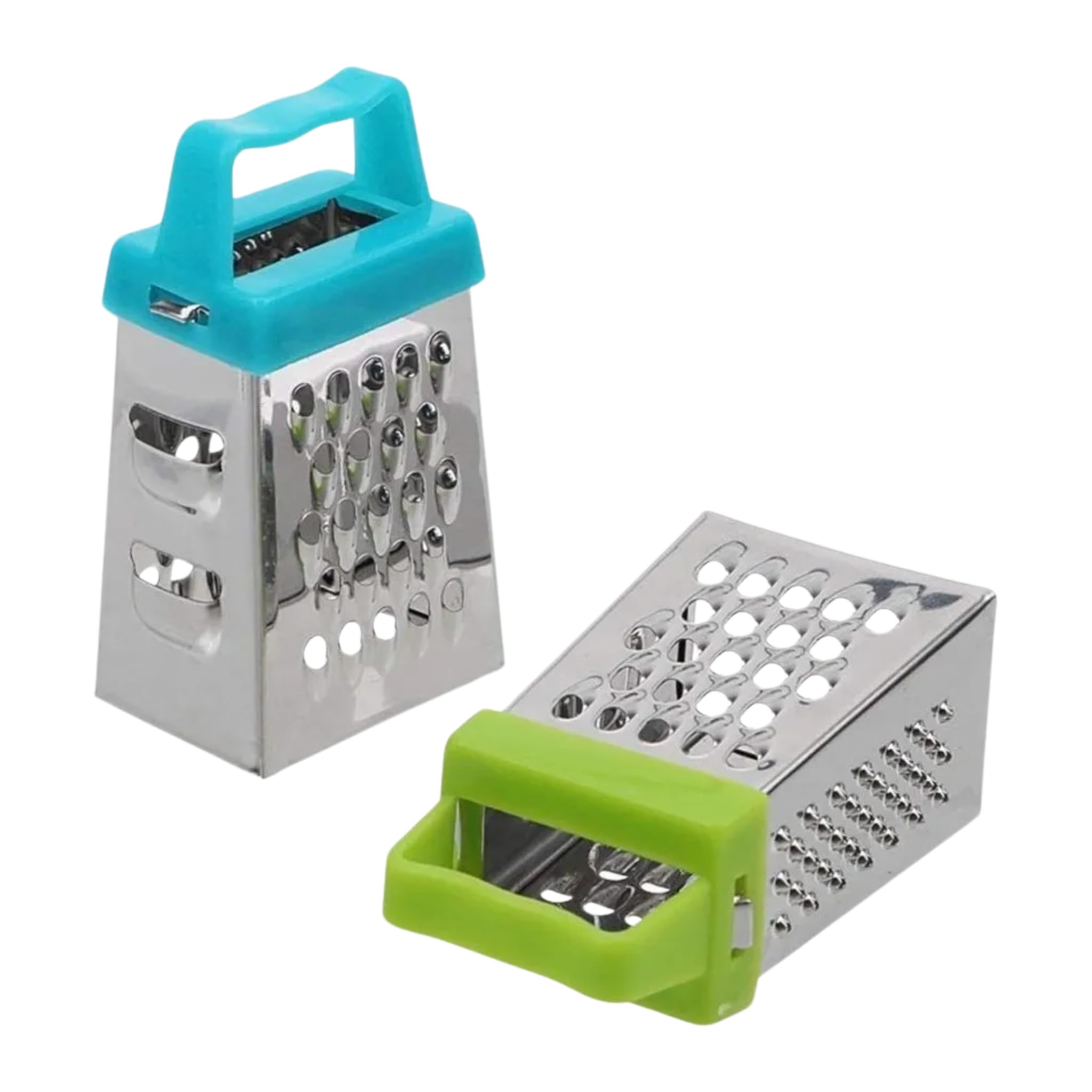 4 Sided Multifunctional Stainless Steel Mini Grater, Multi Color, Pack 2-image-12