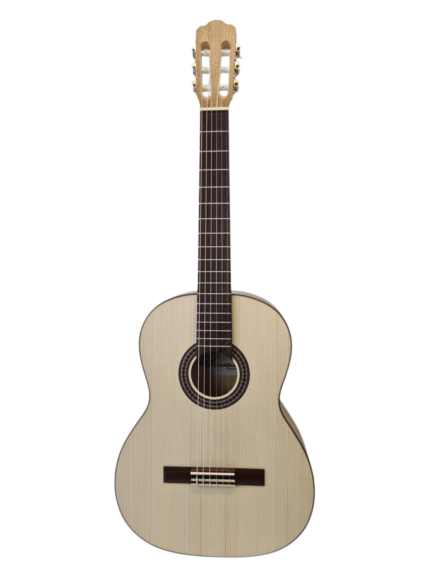 WoidBua SS300 - Chitarra da concerto 4/4, in abete massello di noce Fishman pre-amplificatore, con custodia e cinghia, per chitarra professionale calda, suono folk, 650 mm, lunghezza 52 mm