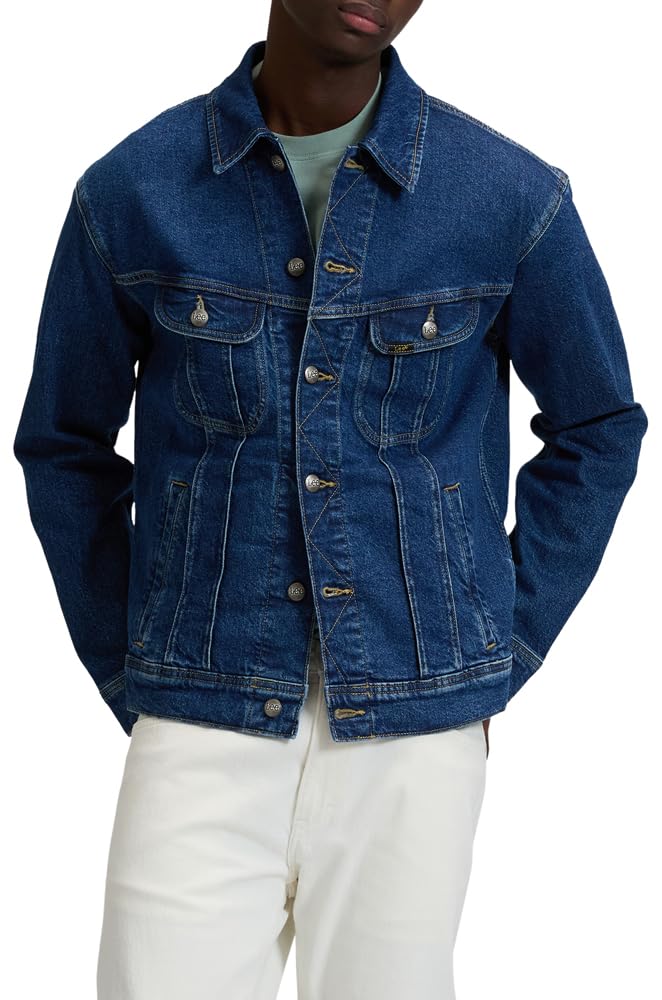 Lee Men's Relaxed Rider Jacket, Indigo Warp, M