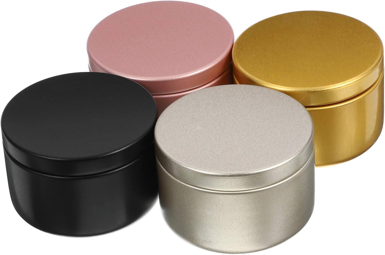 Gadpiparty 24-Piece 50ml Candle Tins Set Lids Round Aluminum Candle Containers Sealed Metal Storage Jars for Aromatherapy and Home Decor