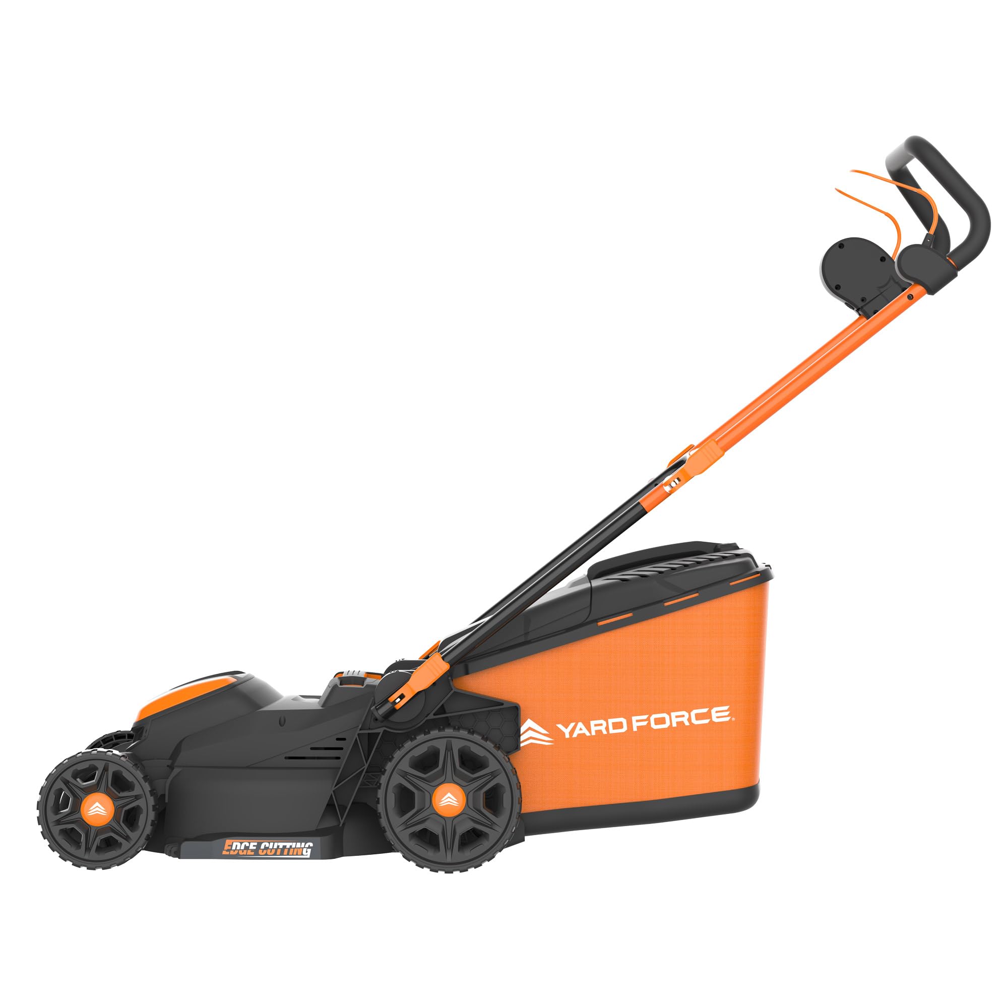 Yard Force LM C40B Akku Rasenmäher 40 V (2 × 20 V 4 Ah) | 40 cm Schnittbreite | 3-in-1 Mähen/Mulchen/Auffangen | 7-Fach Höhenverstellung 25-75 mm | 45 L Fangkorb, Hinterwalze, Dual-Ladegerät
