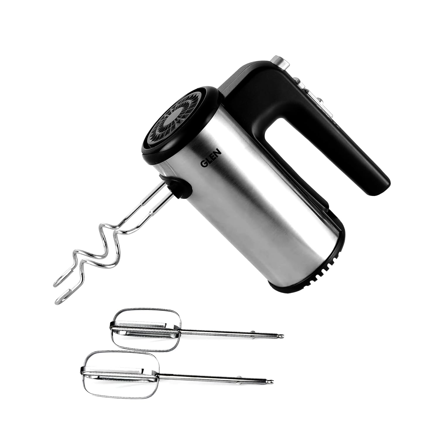 Glen Electric Hand Mixer 200 W 2 Beaters with 5 Speed Settings - Black and Grey (4058)