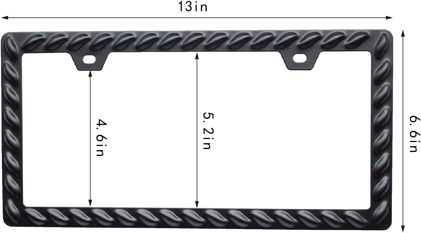 3D License Plate Frame Lasso Pattern License Plate Holder with Extra Heavy Powder Coating (1, Black) - Image 5