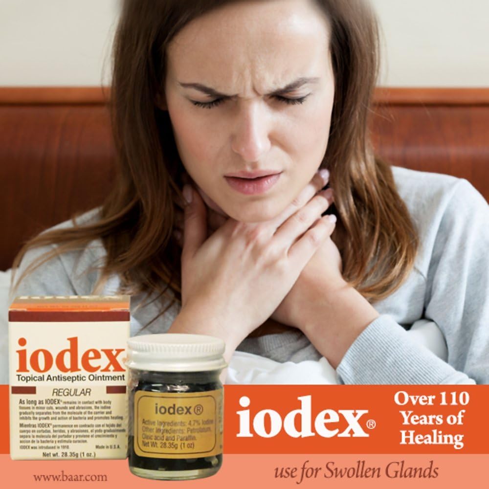 BAAR Iodex Topical Healing Ointment, 4.7% Iodine for Infection Prevention and Soothing Relief, Perfect for Cuts, Scrapes, Wounds, Bruises, Minor Burns, Bug Bites, Rashes & More, Made in the USA, 1 oz