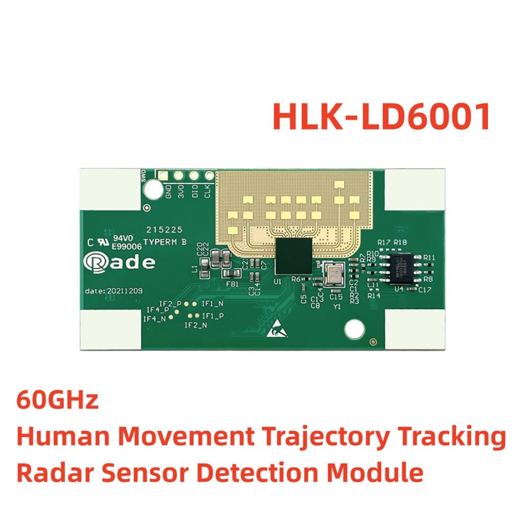 4T3R 60G HLK-LD6001 MMWAVE SENSORE RADAR MODULO di TRAIGHIAZIONE del TRAIGHIATURA 'UMAN