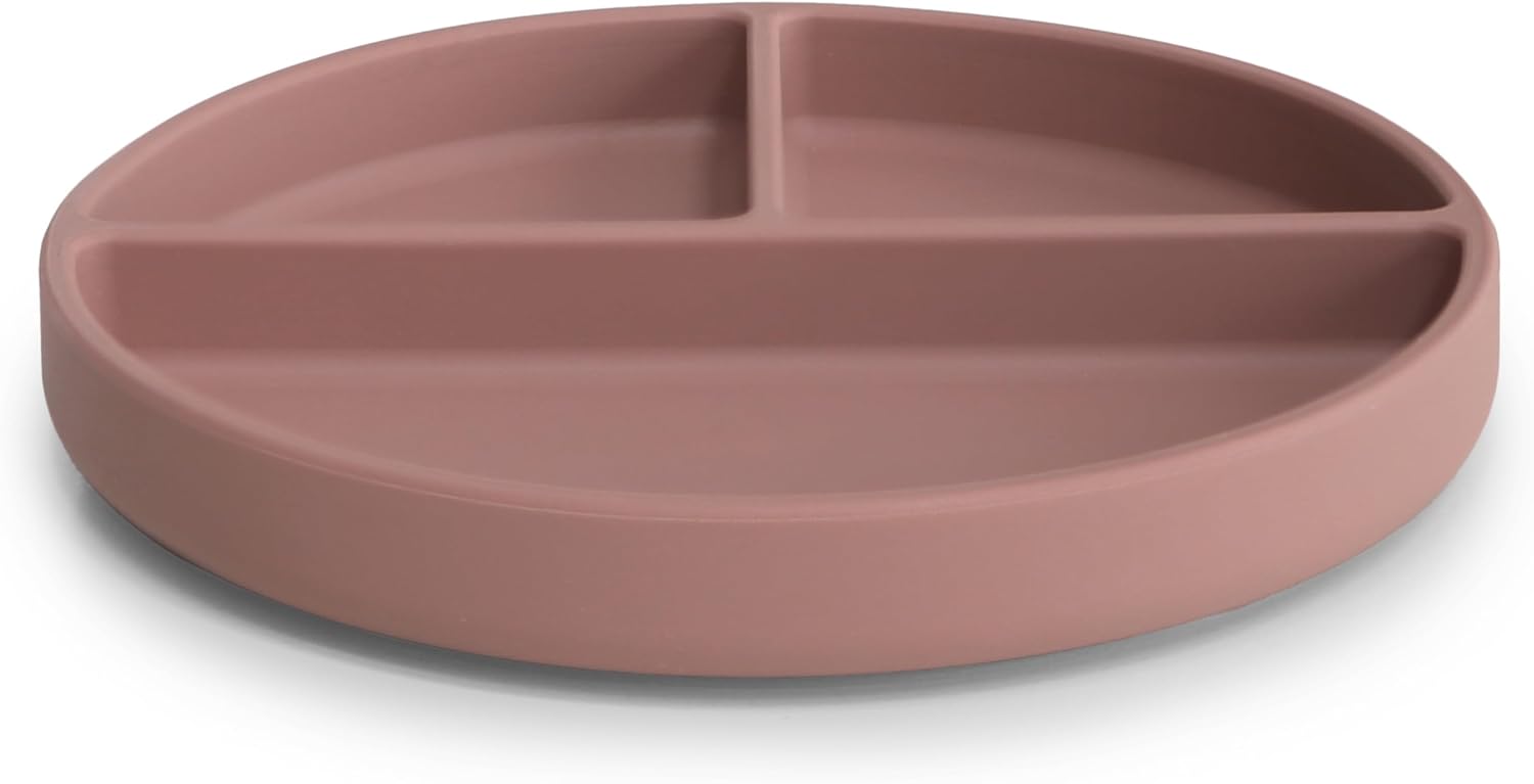 mushie Silicone Suction Plate | BPA-Free Non-Slip Design (Cloudy Mauve) - Image 2