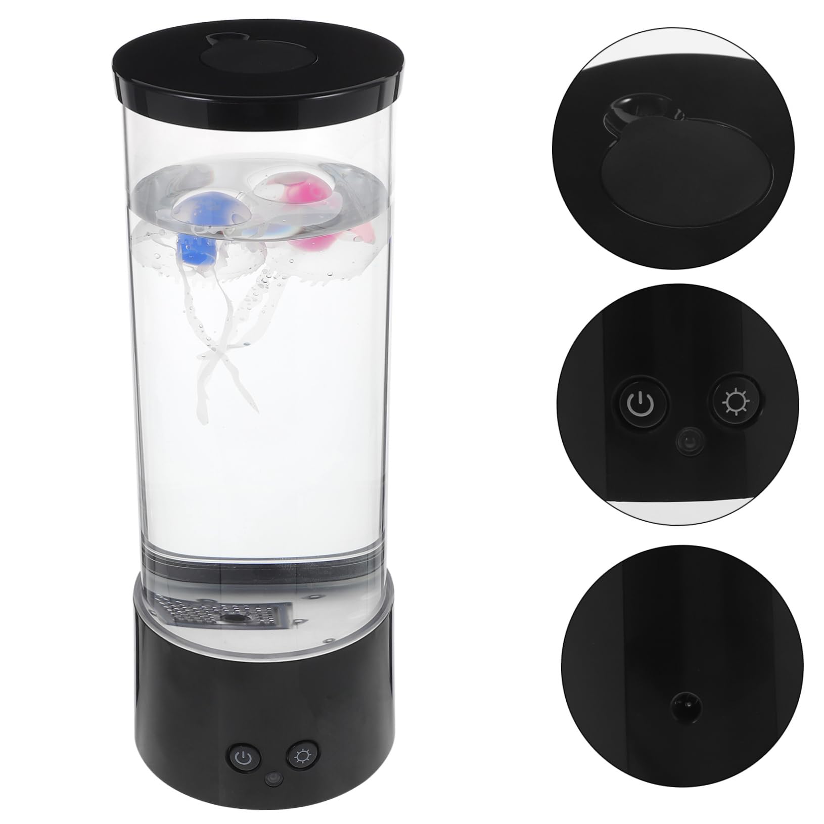 Artibetter Lampada Notturna LED Medusa Telecomando, Set 1 Nero | Abs, Alimentazione USB senza Batterie, Luce D’atmosfera per Studio e Decorazione