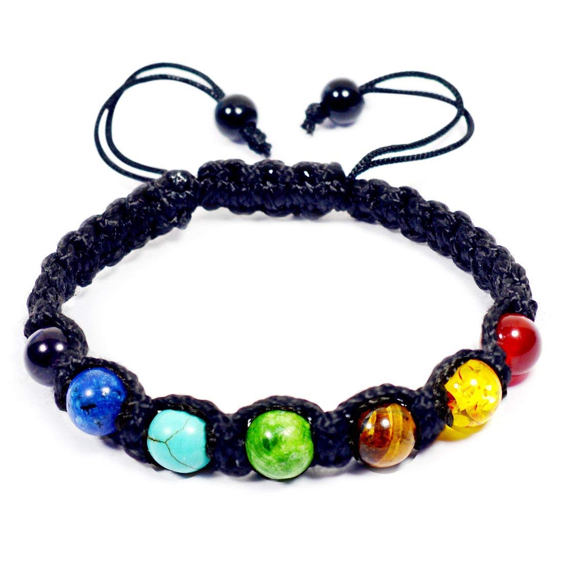 Crystu Natural 7 Chakra Bracelet Crystal Stone 8 mm Round Bead Thread Bracelet for Unisex (Color : Multi) (B08V5PKBBG) Amazon Price History, Amazon Price Tracker