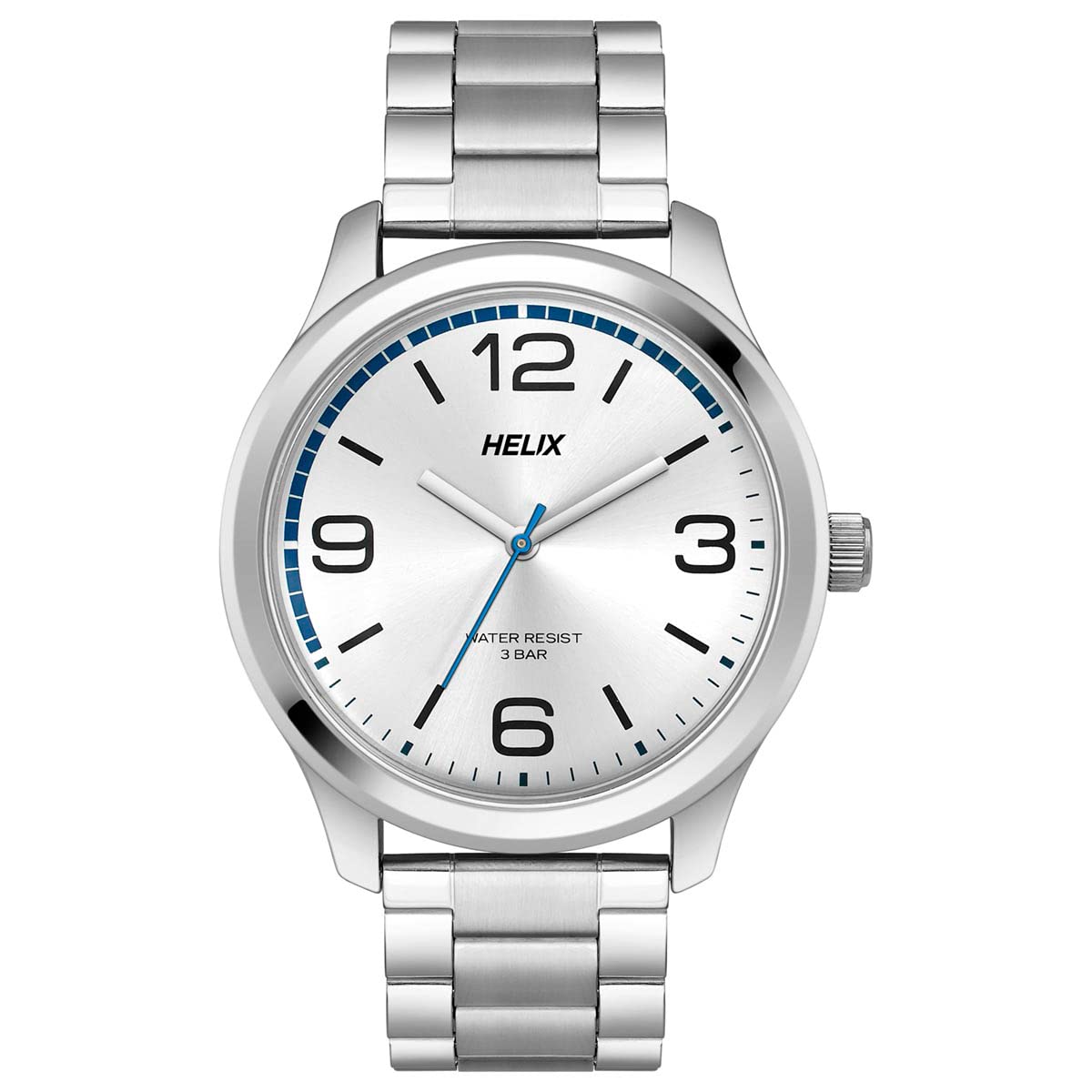 Helix by Timex Silver Round Analog Watches for Men | Quartz Movement Stainless Steel Bracelet Men Watches | Upto 30 m Water Resistance with Foldover Clasp Closure | Gift for Men TW043HG15 (B0BQY7PT8Z) Amazon Price History, Amazon Price Tracker