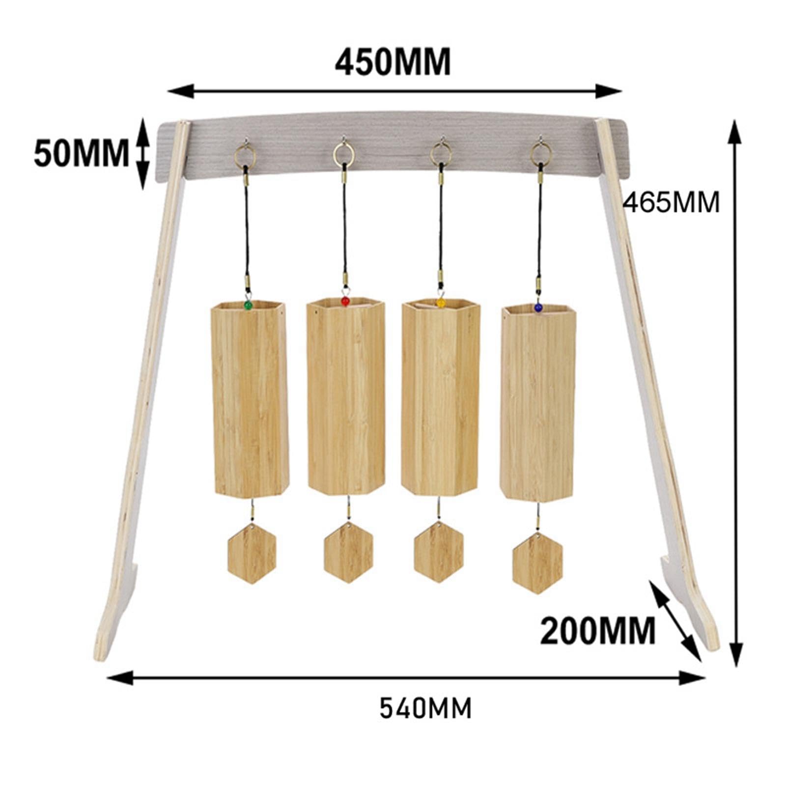 Harilla Support de Carillon en Bois, Support de Carillon Polyvalent Facile à Assembler, Support de Cible de Gong pour Salle de Classe, Bureau, Salon de Thé, Style B
