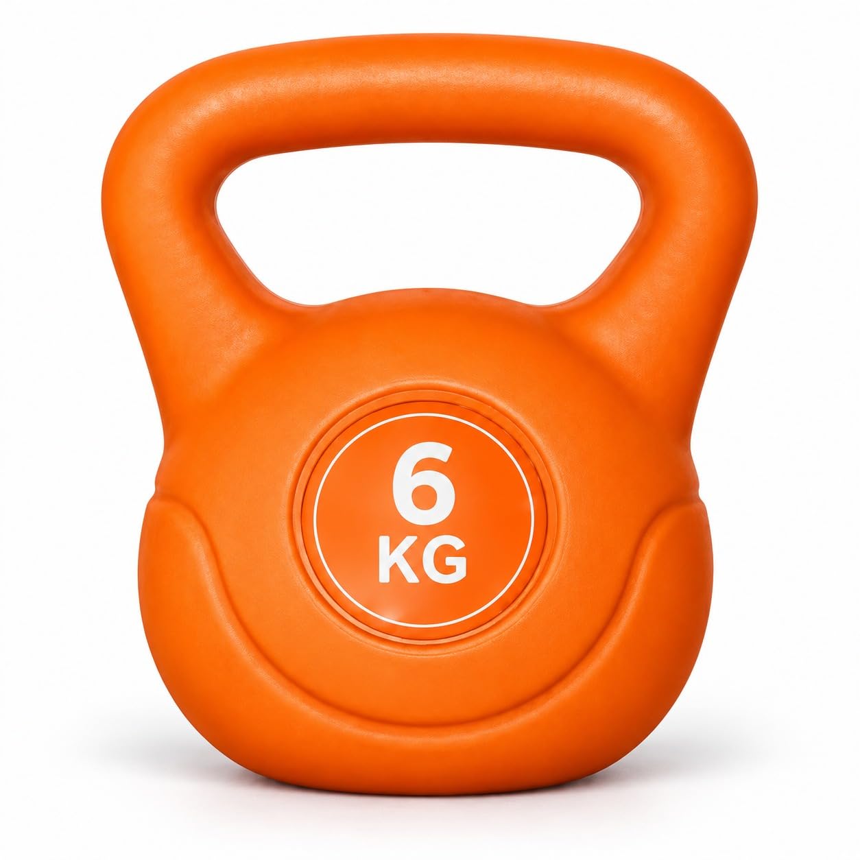 Vinyl Kettle bell Weight Set Exercise Home Gym Fitness Workout 4-20kg |Vinyl & Cast Iron Kettle bells Correct Shape And Size | Home And Gym Fitness Workout (Orange, 6 KG)