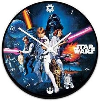 Vandor 99089 Star Wars 13.5" Cordless Wood Wall Clock, Multicolor