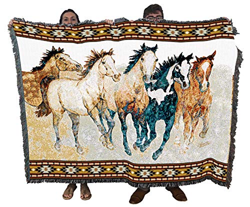 Pure Country Weavers Stepping Out Blanket by John Saunders - Gift for Horse Lovers - Western Throw Woven from Cotton - Made in the USA (72x54)