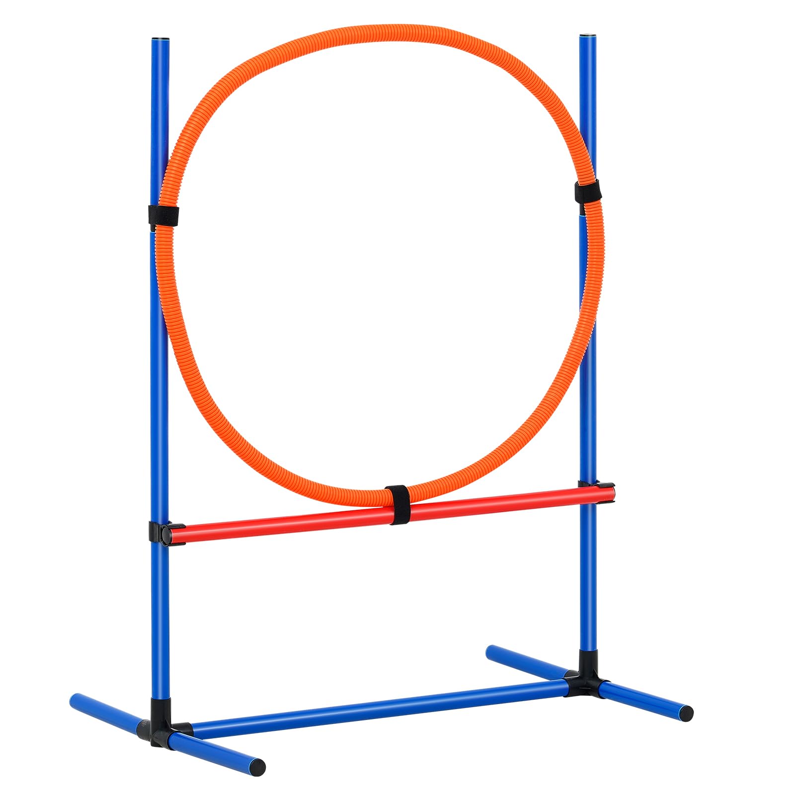 Happybuy Dog Agility Training Equipment, 4 PCS Set - Adjustable High Hurdles and Jump Ring, Puppy Obstacle Course Jump Starter Kit with Poles Storage Bag for Backyard, Indoor, Outdoor