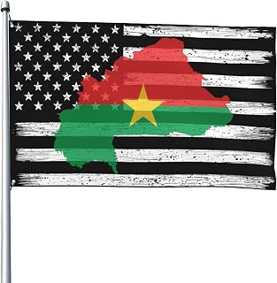 US And Burkina Faso Terrain Map Flag 4x6 Ft Heavy Duty Durable Polyester Welcome Flags Outdoor Yard Home Decor Banner