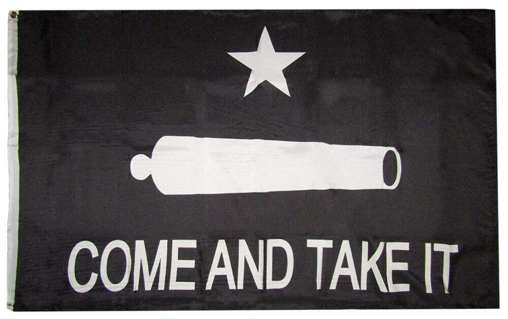 3x5 Texas Gonzales Come &amp; Take It White 100D 3'x5' Woven Poly Nylon Flag Banner