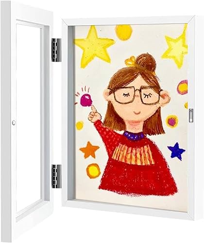 ShaoSai Marcos de arte para niños, marcos de arte de apertura frontal A4, marcos de obras de arte para niños, trabajos escolares, dibujos,