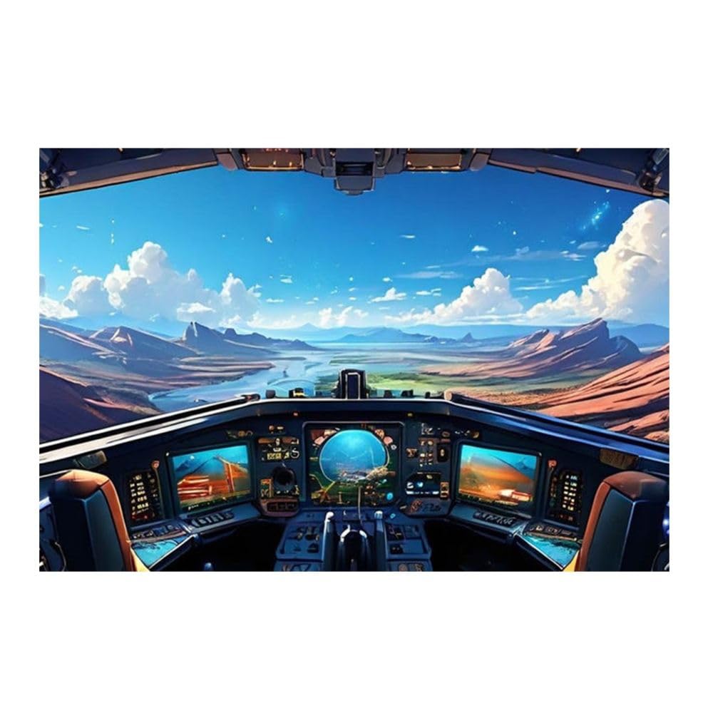Vaisseau spatial cockpit tableau photo bande dessinée 30x20
