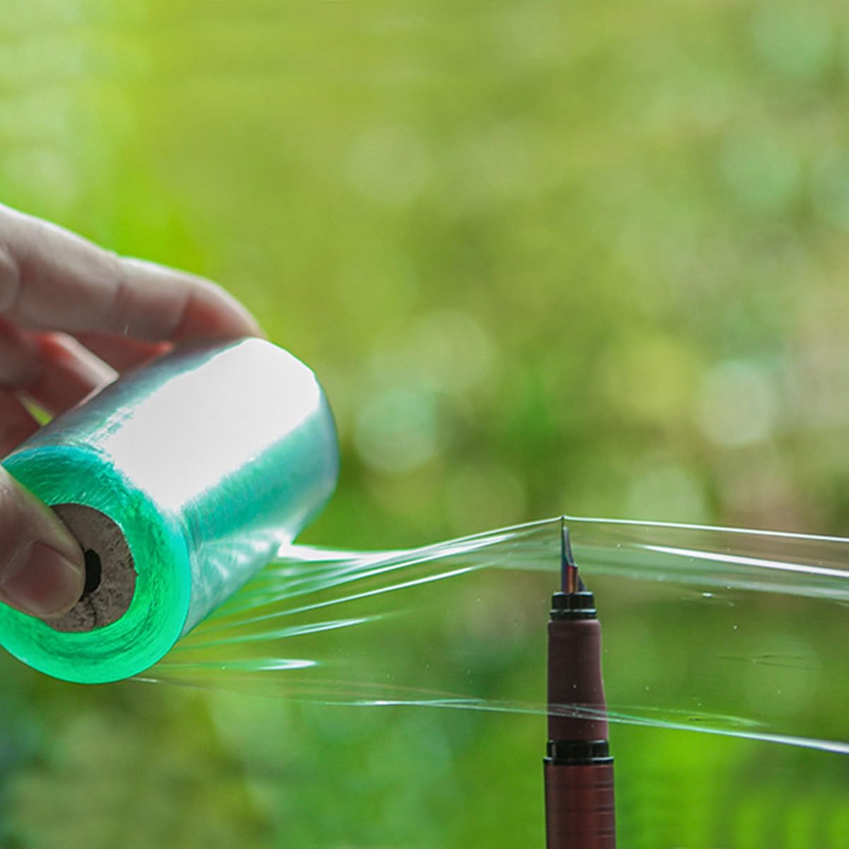 MAGICLULU Selbstklebendes Veredelungsband aus Grünem PVC 4 Rollen Dehnbar und Transparent für Walnuss und Pflanzenveredelung im Garten dem Bauernhof
